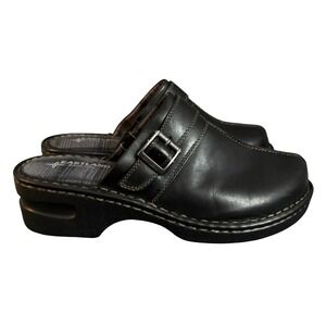Eastland Mae Black Leather Clogs Womens 11W Memory Foam Mules 3889-01